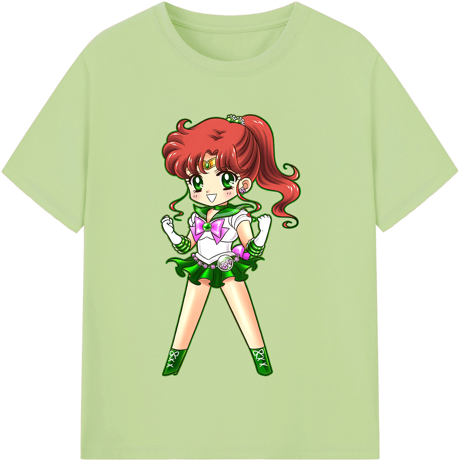 （画像用） 美少女戦士セーラームーン 木野 まこと きの まこと Sailor Moon Kino Makoto （セーラージュピター；Sailor Jupiter） 綿100％半袖Tシャツ（フロントプリント）